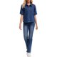thumbnail image 2 of INSPIRE CHIC Chaqueta de Mezclilla de Manga Corta para Mujer Camisa Cuadrada con Botones Chaquetas de Jean Casual S Azul Oscuro, 2 of 6