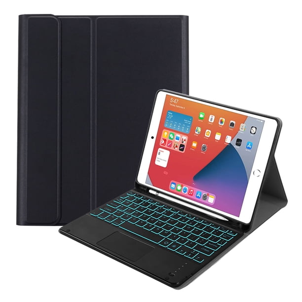 Funda con teclado táctil para iPad 2018/2017/Air/Air2/Pro 9.7/iPad 5, 6 con teclado Bluetooth inalámbrico desmontable y portalápices integrado