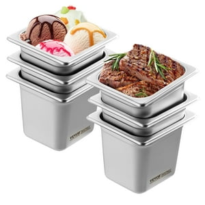 Sartenes De Acero Inoxidable Vevor, Tamaño 1/6 Pulgadas, Profundidad 0,8 Mm