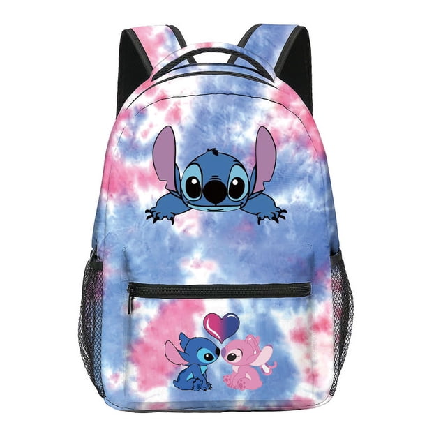 MINISO Disneys Stitch Kawaii Backpack Anime Cartoon Style Adorable College Bag with Fun Zipper Detail Perfect Womens Daily Use