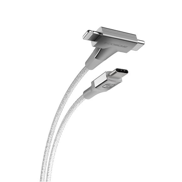 Cargador Scosche CCi4B4TWT-SP 2 en 1 USB-C Lightning 1.2 m