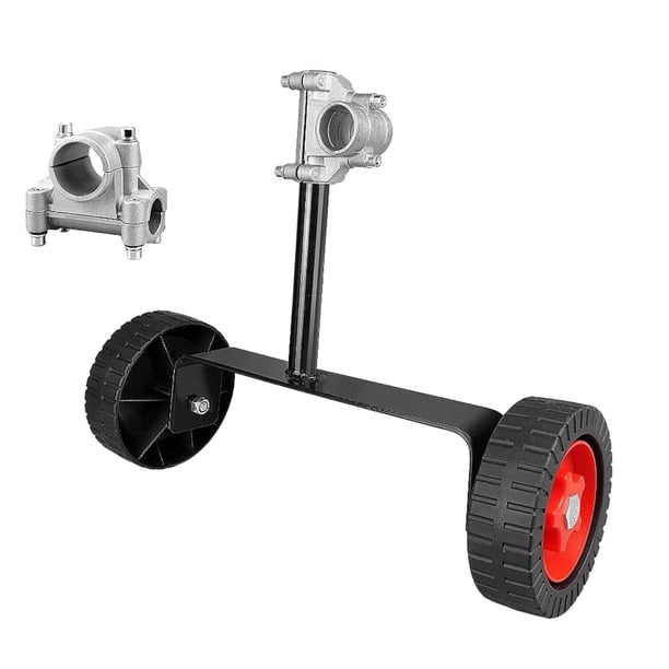 Ruedas auxiliares para cortacésped con soporte de montaje, rueda flexible, duraderas, fáciles de instalar, accesorios ajustables para cortadora de cés 28 mm de diámetro