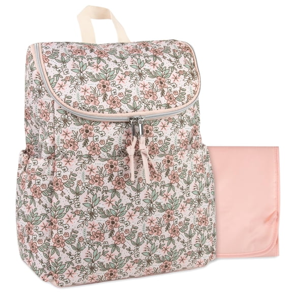 Mochila para pañales y accesorios para bebé con diseño floral 43x36x15 cm