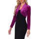 thumbnail image 4 of INSPIRE CHIC Chaqueta Bolero Abierta de Manga Larga de Terciopelo para Mujer, Color Púrpura Ciruela, Talla L, 4 of 6