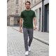 thumbnail image 2 of INSPIRE CHIC Camiseta de Hombre 100% Algodón Manga Corta Camiseta Interior de Verano Tallas S Verde Oscuro, 2 of 5