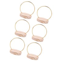 Bothyi - 6X Central Floral Hoop Piece With Wood Stand Wedding Wedding For Party Festival Dia 10Cm