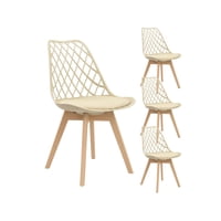 Habita2 Chile - Pack 4 Sillas Tulip Acolchada Mesh Beige