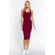 thumbnail image 4 of Saronite Vestido Midi Ajustado con Espalda Nadadora y sin Mangas Basics, Burdeos (para Mujer), 4 of 4