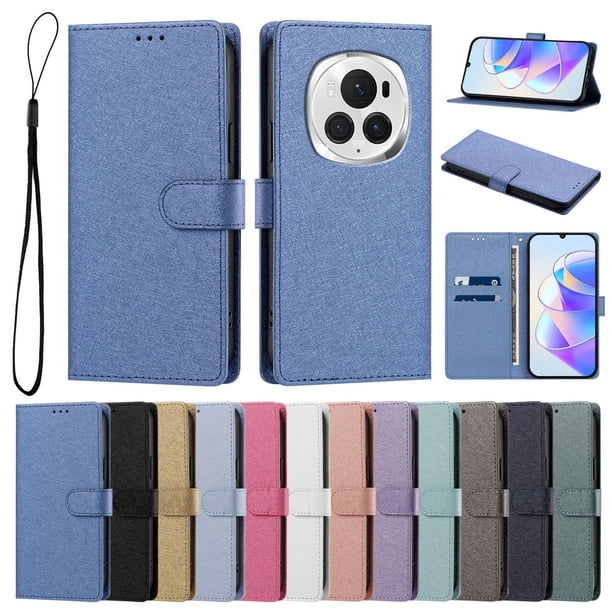 Cartera para Honor Magic6 Pro con Soporte y Correa, Azul
