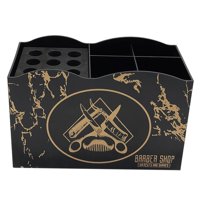 Magideal - Caja De Almacenamiento De Herramientas De Peluquería, Soporte De Tijera De Gran Capacidad Extraíble, Peines De Encimera De Cosmético, Soporte Org , Negro