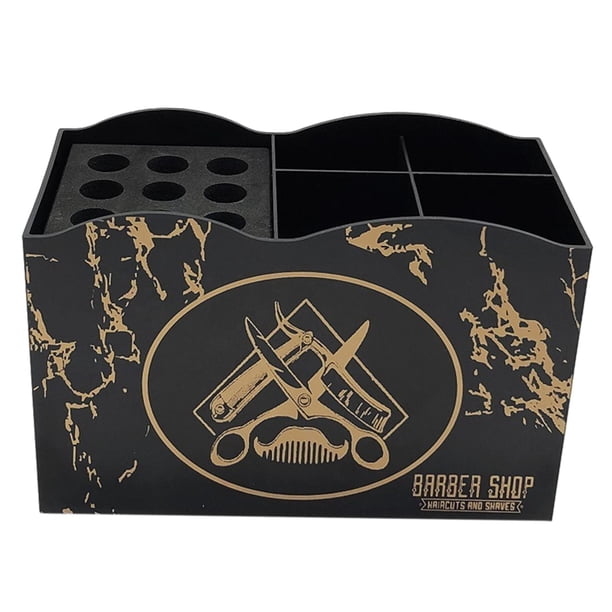 Caja de Almacenamiento de Herramientas de Peluquería, Soporte de Tijera de Gran Capacidad Extraíble, Peines de Encimera de Cosmético, Soporte Org , Negro