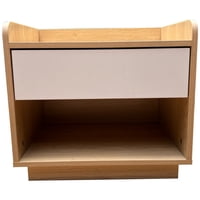 5° Sueño - Velador Moderno Nordico Madera Sobrio 2 Niveles 1 Cajon 43X40X50