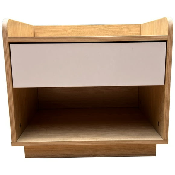 Velador Moderno Nordico Madera Sobrio 2 Niveles 1 Cajon 43x40x50