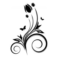Rienda Libre Graphics - Decomural Flower Tulip Floral Butterfly Ws-18215