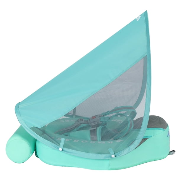Flotador de Pecho para Bebé con Sombrilla UV No Inflable Mambobaby Verde agua