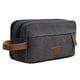 thumbnail image 5 of Neceser de viaje para hombre con dos compartimentos, de lona y cuero, organizador de maquillaje y afeitado, color negro., 5 of 8