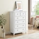 thumbnail image 3 of Modern 6 Drawers Dresser 6 Drawers Cabinet,Chest of Drawers Closet Organizers and Storage Clothes Storage Drawers Cabinet for Living Room, Farmhouse Dresser Organizer white, 3 of 3