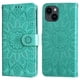 thumbnail image 4 of Funda tipo cartera FOXDOCK para iPhone 13 Mini , diseño girasol en relieve, cuero PU, cierre magnético, soporte y tarjetero, 4 of 5