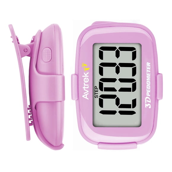 Podómetro AVTREK Accurate 3D, contador de pasos con retroiluminación LED, color rosa