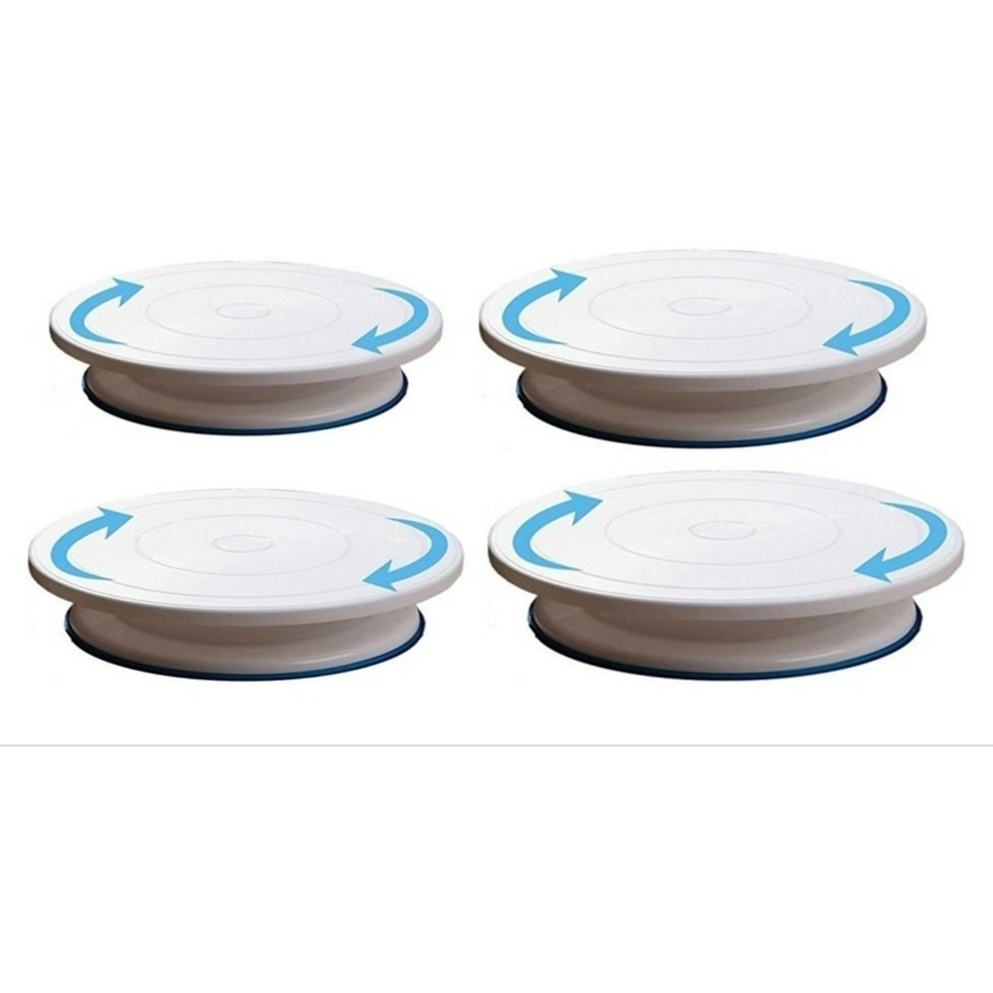 Genérico - Pack 4 Platos Base Giratoria, Diseño Torta 28 Cm De Diámetro