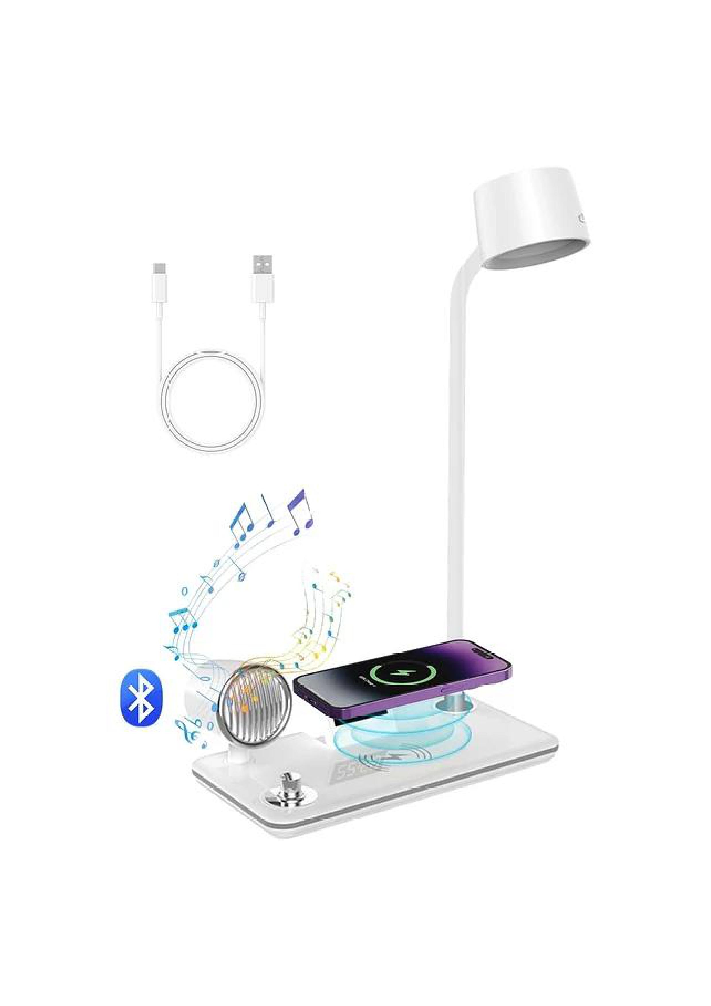 Universal. - Lámpara De Escritorio Con Cargador Inalámbrico 4 En 1 Blanco