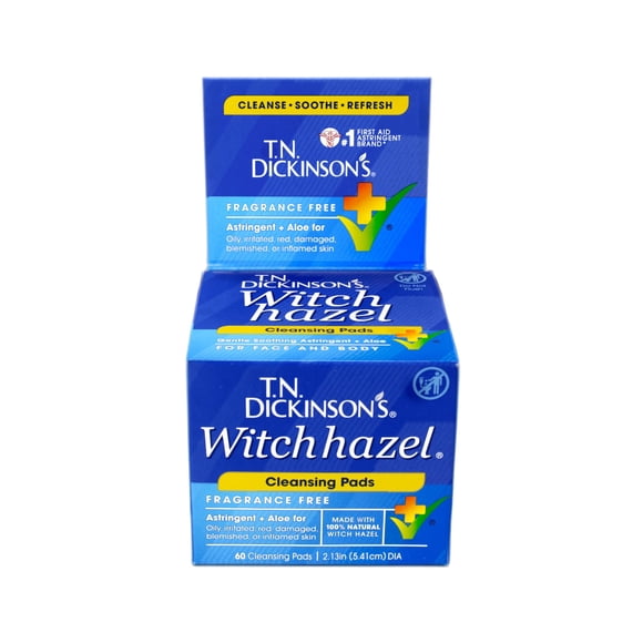 Almohadillas limpiadoras T.N. Dickinson's Witch Hazel, 60 unidades