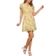 thumbnail image 2 of INSPIRE CHIC Vestido de Chifón Floral con Volantes, Manga con Volantes, Escote en V con Lazo, por Encima de la Rodilla, Línea A para Mujer, Regreso a Clases, L Amarillo Claro, 2 of 6