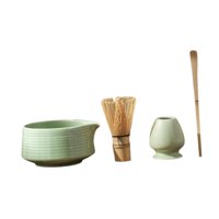 Bothyi - Juego De 4 Batidores Japoneses Para Matcha, Cuencos De Cerámica Para Matcha, Ideal Para Restaurantes Y Amantes Del Matcha, Color Verde.