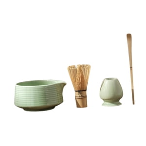Bothyi - Juego De 4 Batidores Japoneses Para Matcha, Cuencos De Cerámica Para Matcha, Ideal Para Restaurantes Y Amantes Del Matcha, Color Verde.