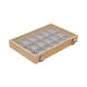 thumbnail image 4 of Joyero Caja De Almacenamiento De Madera Bandeja Organizadora De Pendientes Para Tienda De Dormitorio 18 Rejillas Gris, 4 of 5