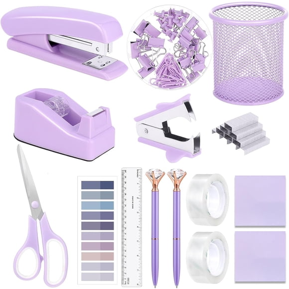 Set de útiles de oficina musejoy morado 15 en 1