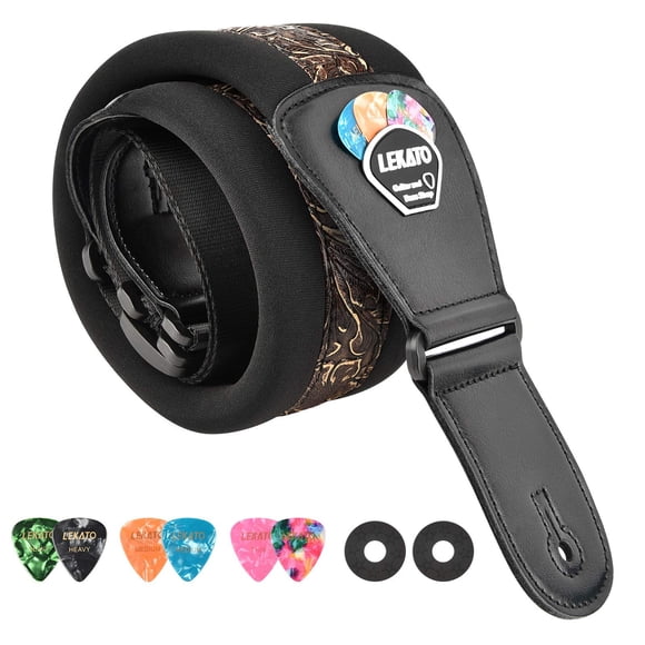 Correa para bajo LEKATO 3, ancha y acolchada, ajustable de 115 a 140 cm