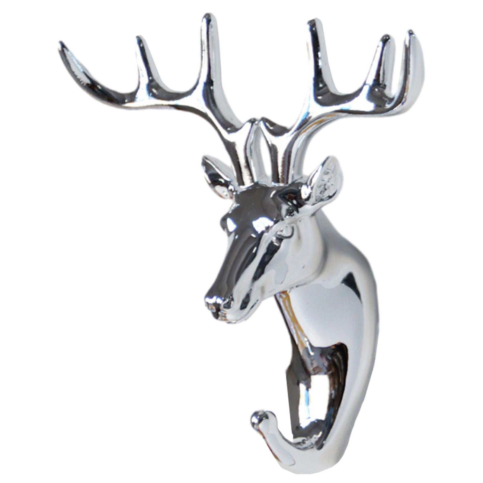 Bothyi - Perchero De Pared Con Cabeza De Reno Animal, Perchero Para Batas, Para Dormitorio, Ligero, Plateado