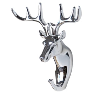 Bothyi - Perchero De Pared Con Cabeza De Reno Animal, Perchero Para Batas, Para Dormitorio, Ligero, Plateado
