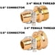 thumbnail image 2 of Conector de reparación de mangueras de jardín Hourley 3/4 o 5/8 con abrazaderas, 2 of 6