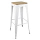 thumbnail image 3 of Taburete Piso Metal Tolix asiento madera Comedor Bar LF5-03W - blanco, 3 of 5