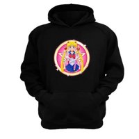 Genérico - Polerón Canguro Sailor Moon Negro Talla L Unisex