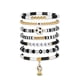 thumbnail image 1 of Set de pulseras Poasrelax 2026 de fútbol, 7 piezas, negro y blanco, 1 of 5