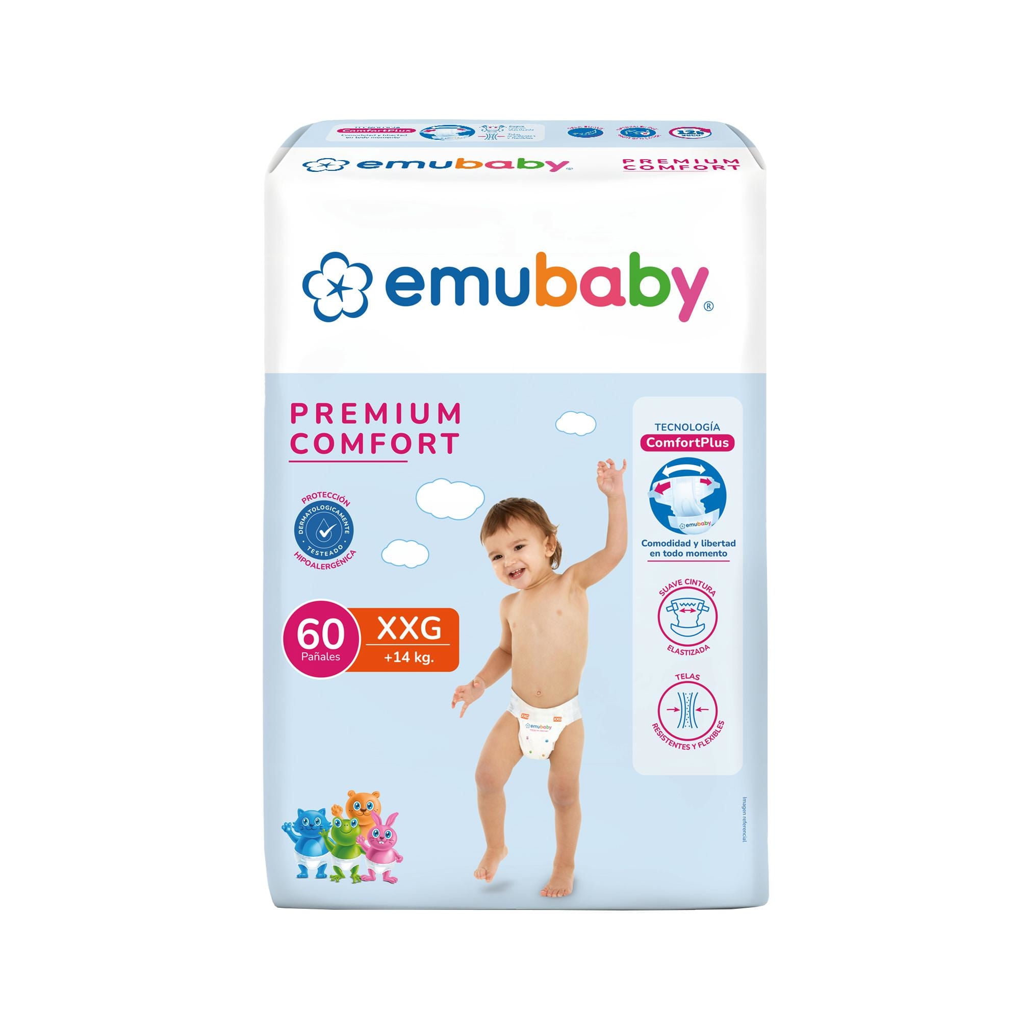 Pañal Premium Comfort Xxg 60 Un Emubaby