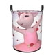 thumbnail image 1 of Angelina Ballerina Cesta de lavandería de gran capacidad redonda con asa, bolsa para ropa sucia plegable, almacenamiento para dormitorio, baño y lavadero 44x35 cm, 1 of 6