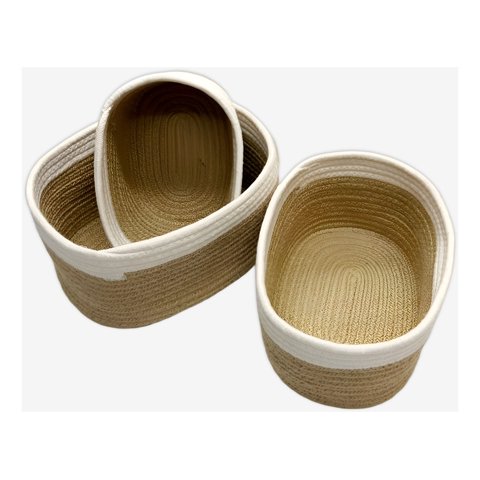 Genérico - Set De 3 Cestas Tejidas Cuerda Algodón Decorativas Jhn