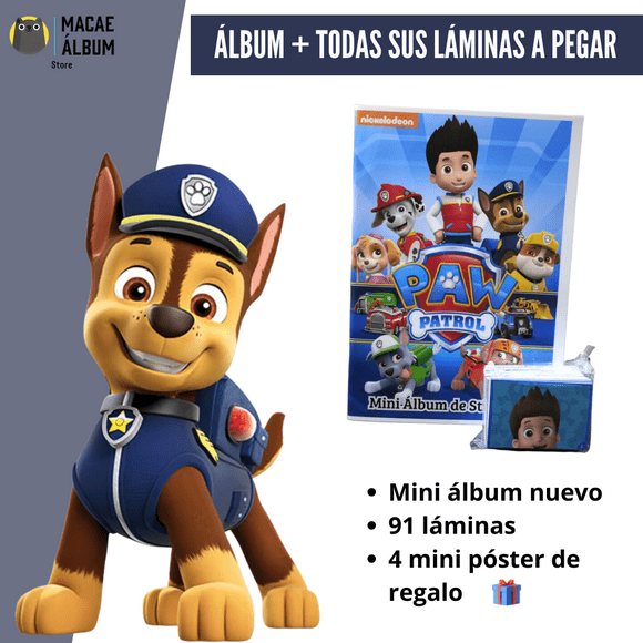 Mini Álbum Paw Patrol + Todas Sus Láminas a pegar