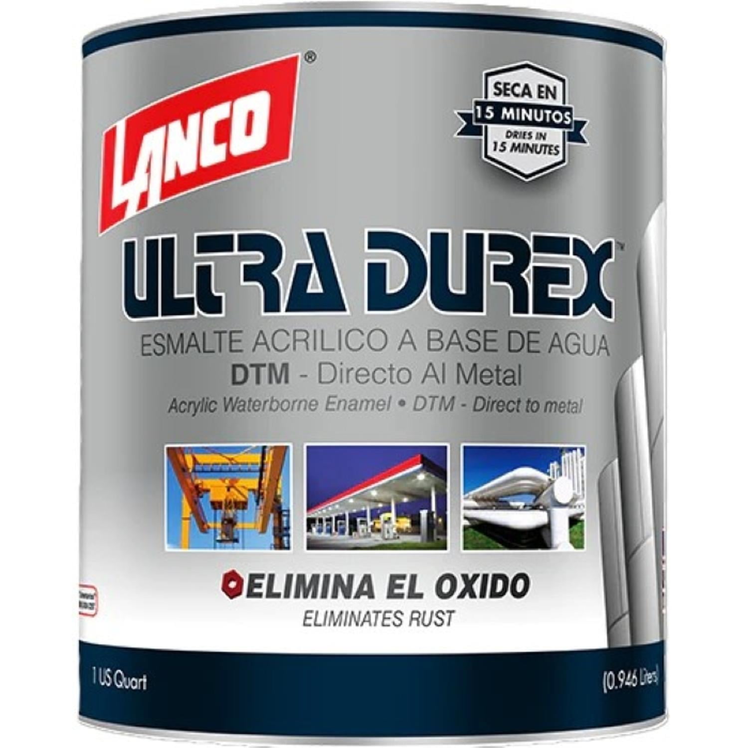 Esmalte Acrílico 3en1 Ultra Durex 1/4gl 946ml Blanco Lanco