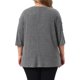 thumbnail image 3 of Agnes Orinda Blusas de Mujer Tallas Grandes Cuello Redondo Abertura Manga 3/4 Decoración de Botones Blusas Sueltas Informales de Punto 3X Gris, 3 of 6