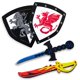 thumbnail image 1 of Set de espada y escudo de doble dragón de Foam Toy Medieval Joust para niños, 1 of 6