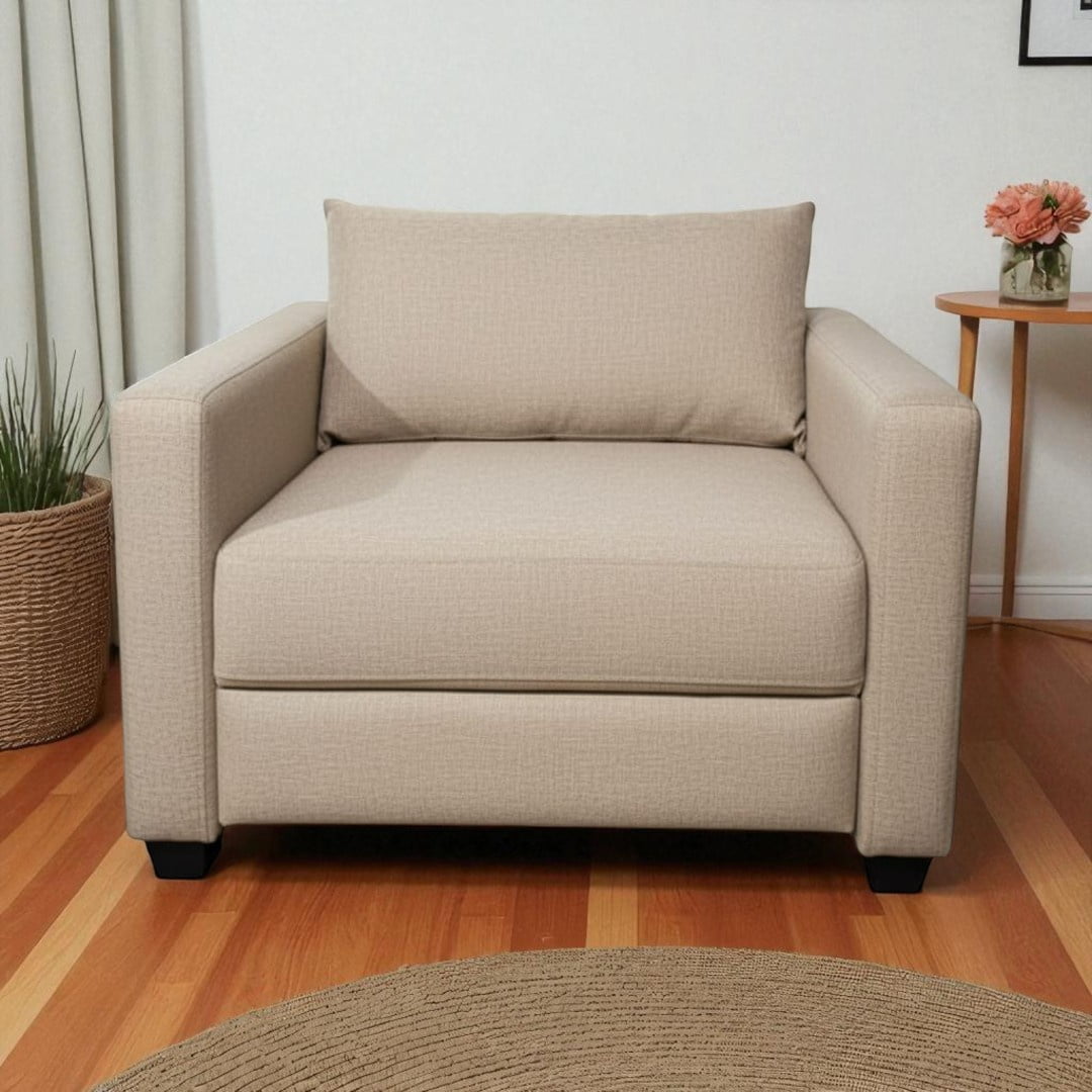 Diseños Valestrini - Sofa Cama Multifuncional Un Cuerpo Lino Beige