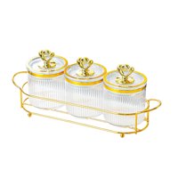 Magideal - Bandeja Para Frutos Secos Para Decoración De Bodas, Plato Para Aperitivos, Tarros De Azúcar Sellados Multiusos, Recipientes Para Aperitivos Para Fiest Claro