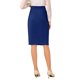 thumbnail image 3 of INSPIRE CHIC Falda lápiz elástica de cintura alta para mujer, con fruncido, ajustada, midi, L Azul Real, 3 of 5