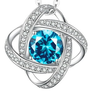 Collar Heshpaws S925 Silver Eternal Heart Birthday Stone