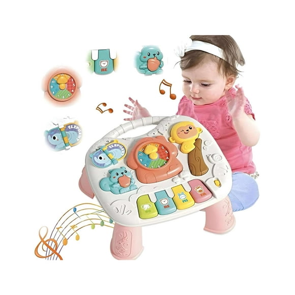 Mesa Multisensorial Juegos Bebés con Luz Y Sonido ROSA